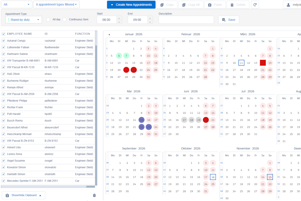 SERVICE 1 resource planning für MS Dynamics